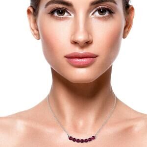 Bar Necklace made with Swarovski Fuchsia Crystal